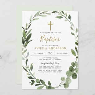 Foliage Verdure Baptême / Invitation Christening