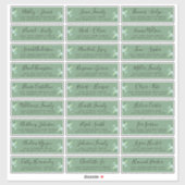 Foliage Vert Mariage Étiquette de adresse invité (Feuille)