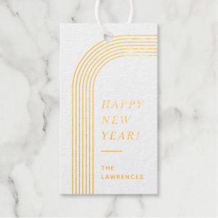 Folie Abstract Geometric New Year's Foto Gift Labe Cadeaulabels