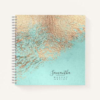 Folie Abstract Gold Blauwgroen ID775 Notitieboek