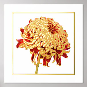 Folie Accent Red & Gold Mum Print Poster