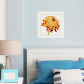 Folie Accent Red & Gold Mum Print Poster (Insitu (Slaapkamer))