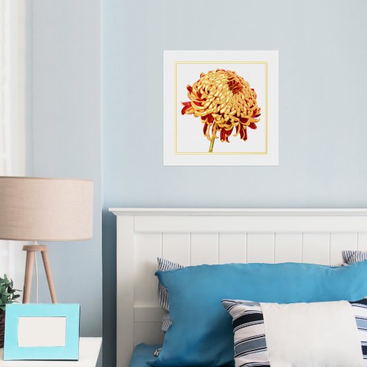 Folie Accent Red & Gold Mum Print Poster (Insitu (Slaapkamer))