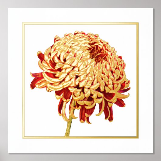 Folie Accent Red & Gold Mum Print Poster (Voorkant)