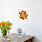 Folie Accent Red & Gold Mum Print Poster (Laag (Keuken))