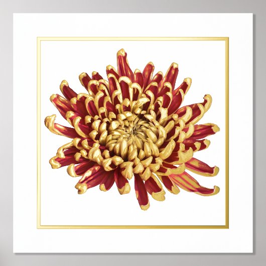 Folie Accent Red & Gold Mum Print Poster (Voorkant)