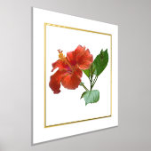 Folie Accent Red Hibiscus Flower Print (Laagn)