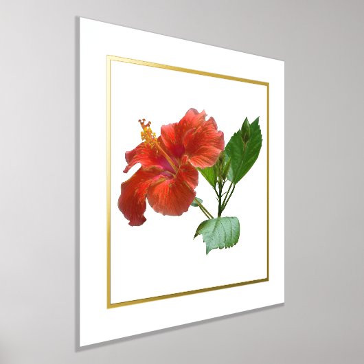 Folie Accent Red Hibiscus Flower Print (Laagn)