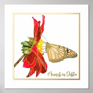 Folie accentuerende Monboogvlinder op Dahlia Print