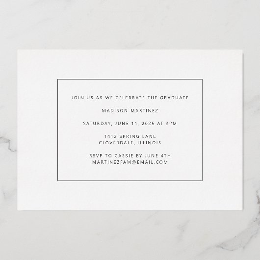 Folie Afstuderen de Aankondiging van het Afstudere (Achterkant)