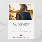 Folie Afstuderen Foto Dank u Kaart (Achterkant)