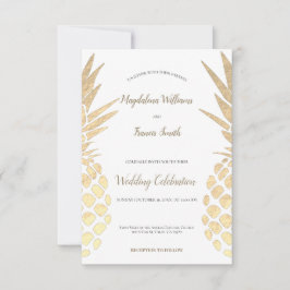 folie anananas bruiloft voor faux gold kaart