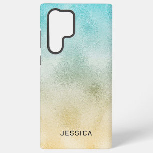 Folie Aqua en Gold Ombre Samsung Galaxy Hoesje