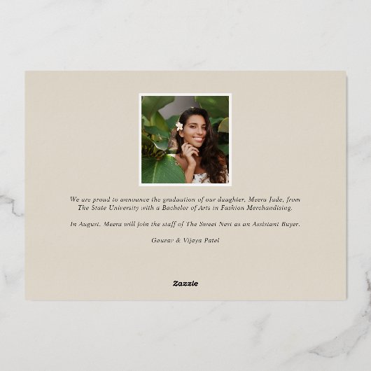 Folie Arch | Aankondiging foto-Afstuderen (Achterkant)