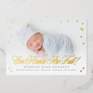 Folie Baby geboorte bekendmaking Feestdagenkaart