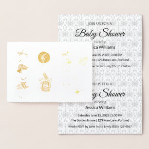 Folie Baby Shower Uitnodiging   Elegante Luxe
