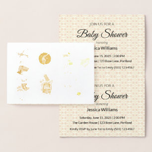 Folie Baby Shower Uitnodiging   Luxe Elegantie