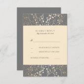 Folie Baby's Breath Wedding RSVP Kaarten (Voorkant / Achterkant)