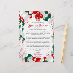 Folie Ballon Kerstbrief Sjabloon Briefpapier