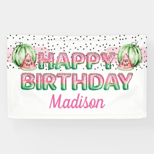 Folie ballonbrieven Melon gepersonaliseerd op zate Spandoek (Horizontaal)