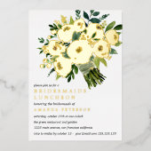 Folie Bloom | Bouquet Bridesmaids Luncheon Wedding Folie Uitnodiging (Voorkant)