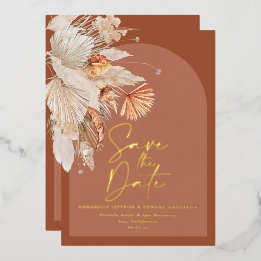 folie bohemian terracotta pampas gras save the dat uitnodiging