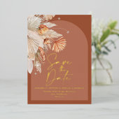 folie bohemian terracotta pampasgras save the datu uitnodiging (Staand Voorkant)