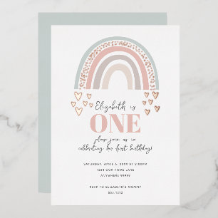 Folie Boho Rainbow Birthday Uitnodiging