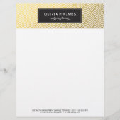 Folie Chevron Letterhead (zwart en goudfaux) Custom Briefhoofd (Voorkant)