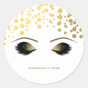 Folie Confetti Stippen Gold Makeup Eyelashes Ronde Sticker