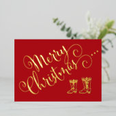 Folie Cowboy Boots Christmas Kaart (Staand Voorkant)
