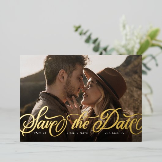 Folie De datumuitnodiging opslaan Folie Uitnodiging (Staand Voorkant)