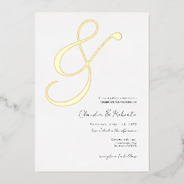 (Folie '&') Elegant minimalist Wedding Invite Folie Uitnodiging