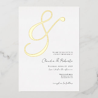 (Folie '&') Elegant minimalist Wedding Invite Folie Uitnodiging