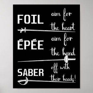 Folie Epee Saber Definition Fencing Poster