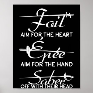 Folie Epee Saber-omheining Sword Definition Fencer Poster