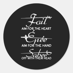 Folie Epee Saber-omheining Sword Definition Fencer Ronde Sticker
