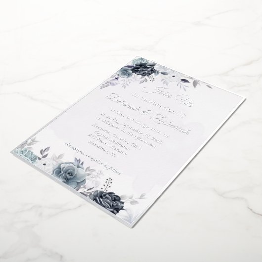 folie floral bruiloft nodigt folie uit folie uitnodiging (Gedraaid)