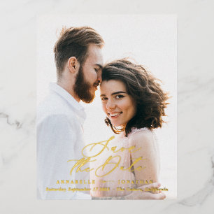 folie foto elegante script waterverf botanisch uitnodiging briefkaart