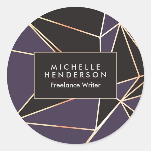 Folie Geometrisch Abstract Ronde Sticker (Voorkant)