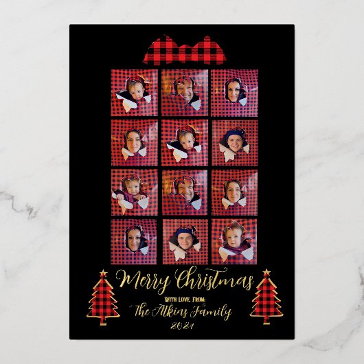 Folie Gepersonaliseerde Kerst Kaart Gift Box (Voorkant)