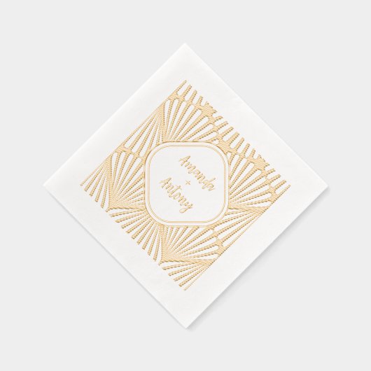 Folie gestempeld servetten in art deco stijl. (Rechts)