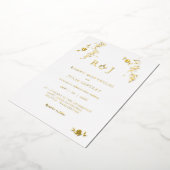 Folie Gilded Romantic Floral Wedding Folie Uitnodiging (Gedraaid)