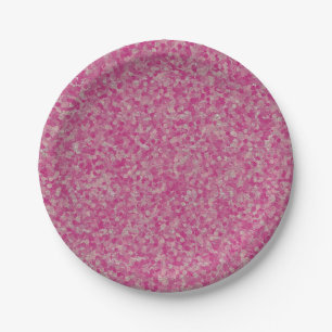 Folie Glitter-Stippen, roze-Zilver-PAPER-BORDEN Papieren Bordje