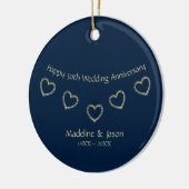 Folie Gold Hearts Keramisch Ornament (Links)
