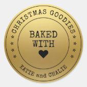 Folie Gold Print kerstcadeaus Ronde Sticker (Voorkant)