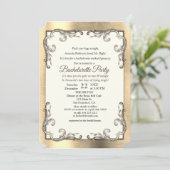 Folie-Gold-Silver-Brass Bachelorette Party Kaart (Staand voorkant)