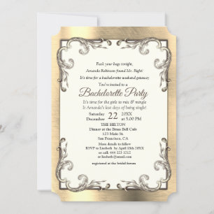 Folie-Gold-Silver-Brass Bachelorette Party Kaart