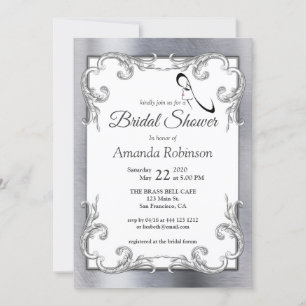 Folie-Gold-Silver-Brass Bridal Shower Invitation Kaart