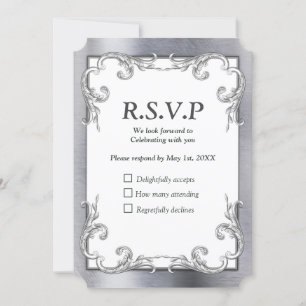 Folie-Gold-Silver-Brass RSVP-kaart Kaart